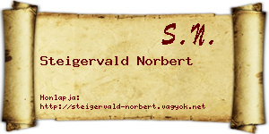 Steigervald Norbert névjegykártya