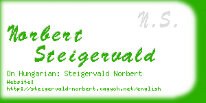 norbert steigervald business card